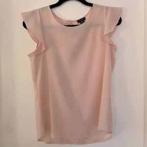Ann Taylor light Pink flutter sleeve top